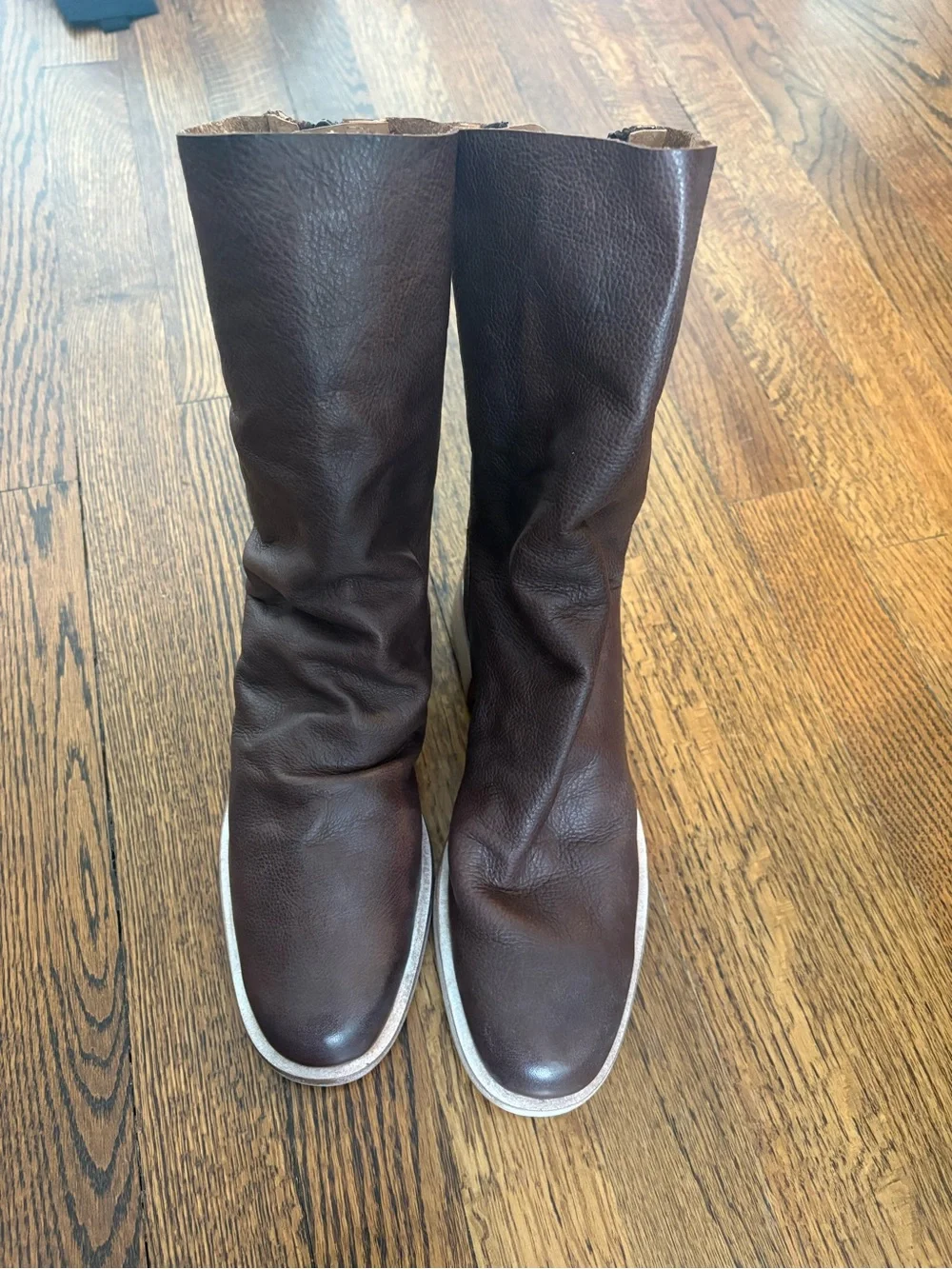 Free People Brown Leather Mid-Calf Boots - Picture 2 of 5
